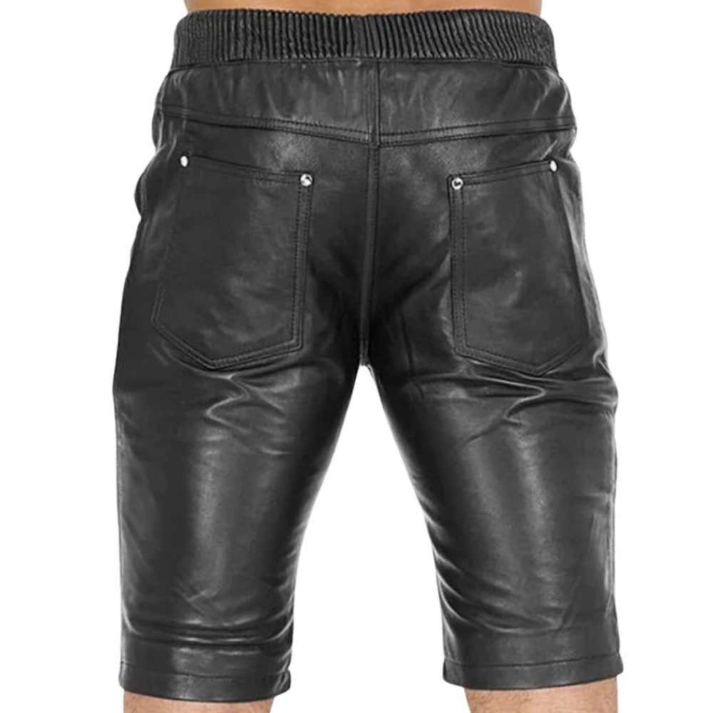 Mens Classic Black Shorts Leather Chaps | Shop Now