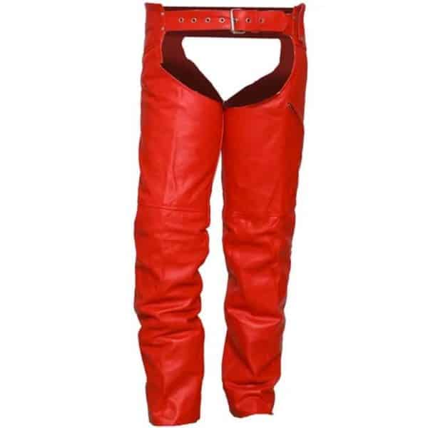 Red Leather Motorcycle Chaps Mens Buy Now 