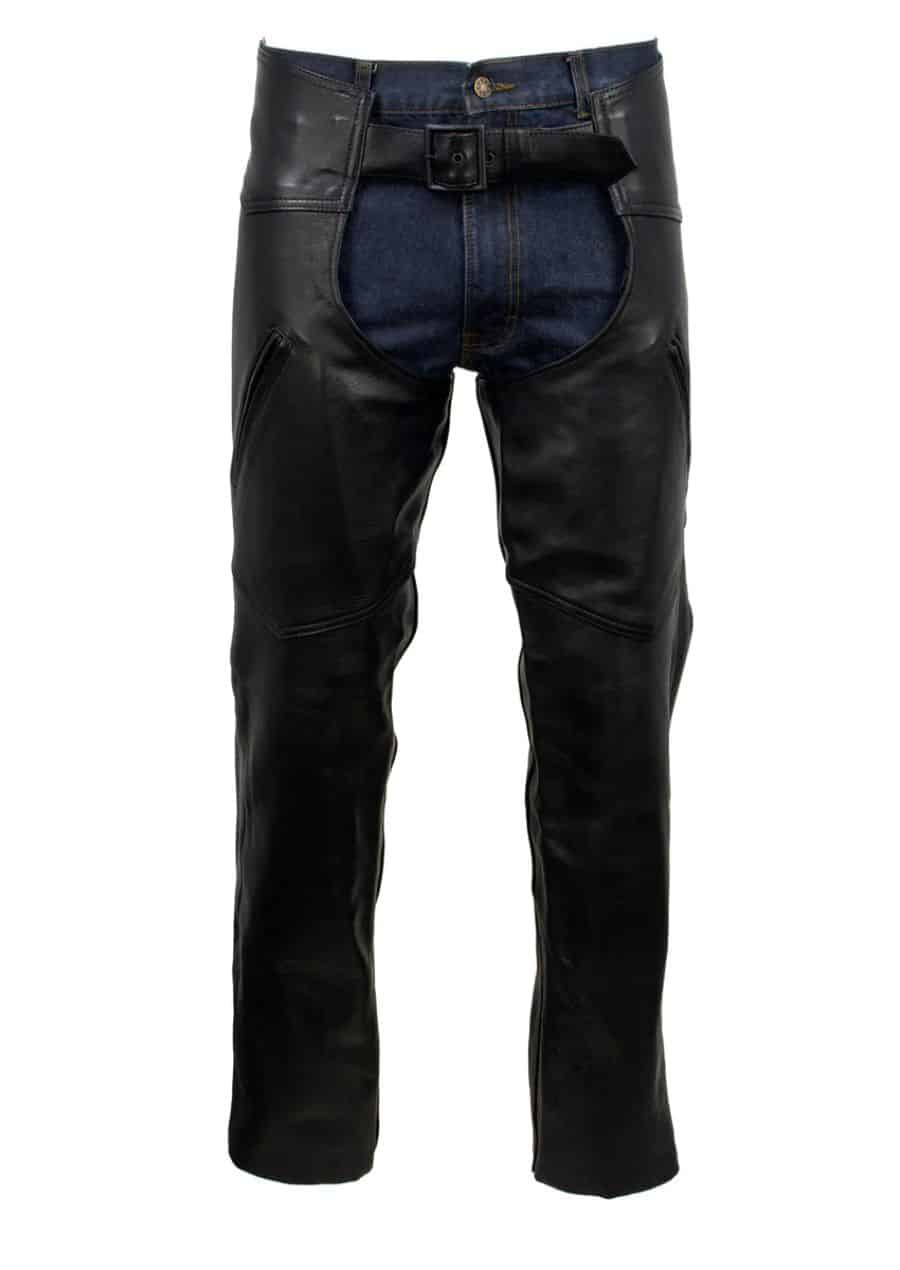 Black Handcrafted Leather Mens Chaps- Leather Chaps Maker